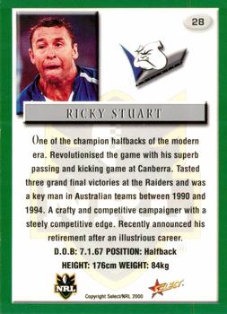 2000 Select #28 Ricky Stuart Back